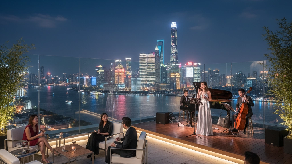 Shanghai nightlife rooftop jazz Huangpu views